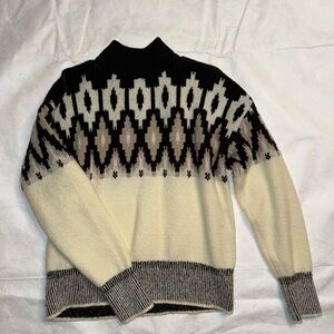 89th & Madison Black and Cream Turtleneck Sweater